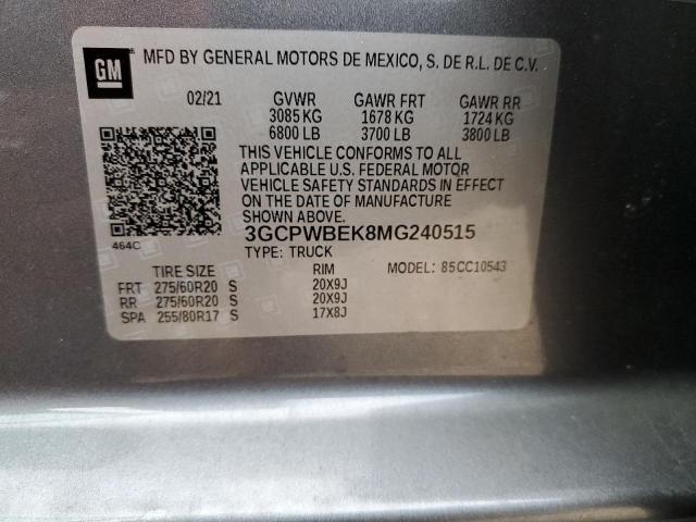 Photo 12 VIN: 3GCPWBEK8MG240515 - CHEVROLET SILVERADO 