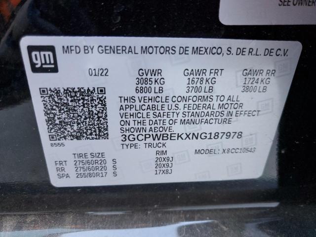 Photo 11 VIN: 3GCPWBEKXNG187978 - CHEVROLET SILVERADO 