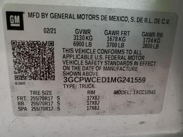 Photo 11 VIN: 3GCPWCED1MG241559 - CHEVROLET SILVERADO 