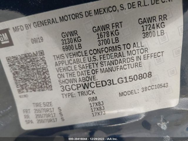 Photo 8 VIN: 3GCPWCED3LG150808 - CHEVROLET SILVERADO 1500 