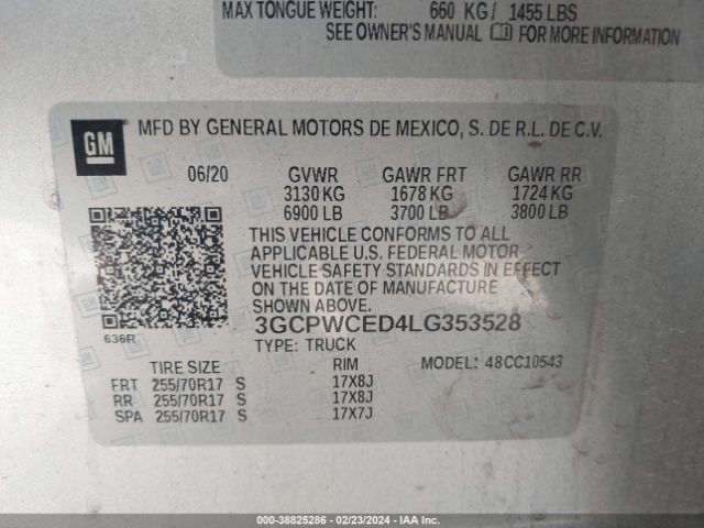 Photo 8 VIN: 3GCPWCED4LG353528 - CHEVROLET SILVERADO 1500 