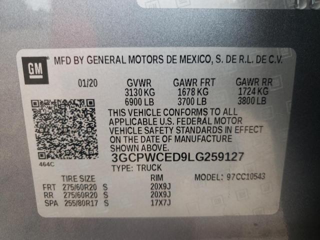 Photo 9 VIN: 3GCPWCED9LG259127 - CHEVROLET SILVERADO 