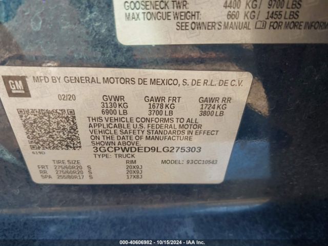 Photo 8 VIN: 3GCPWDED9LG275303 - CHEVROLET SILVERADO 