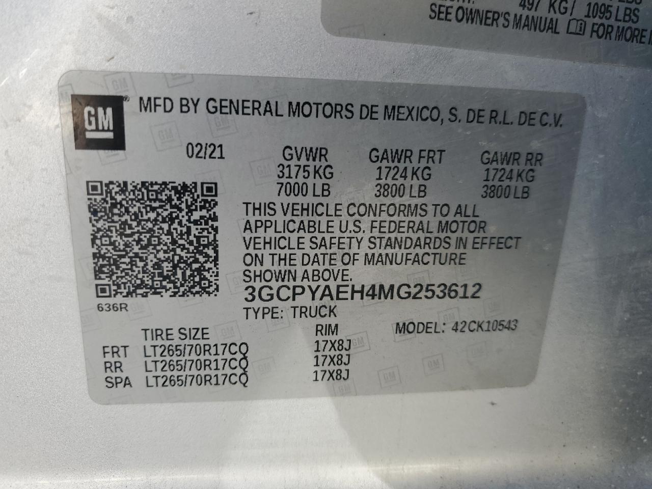 Photo 12 VIN: 3GCPYAEH4MG253612 - CHEVROLET SILVERADO 