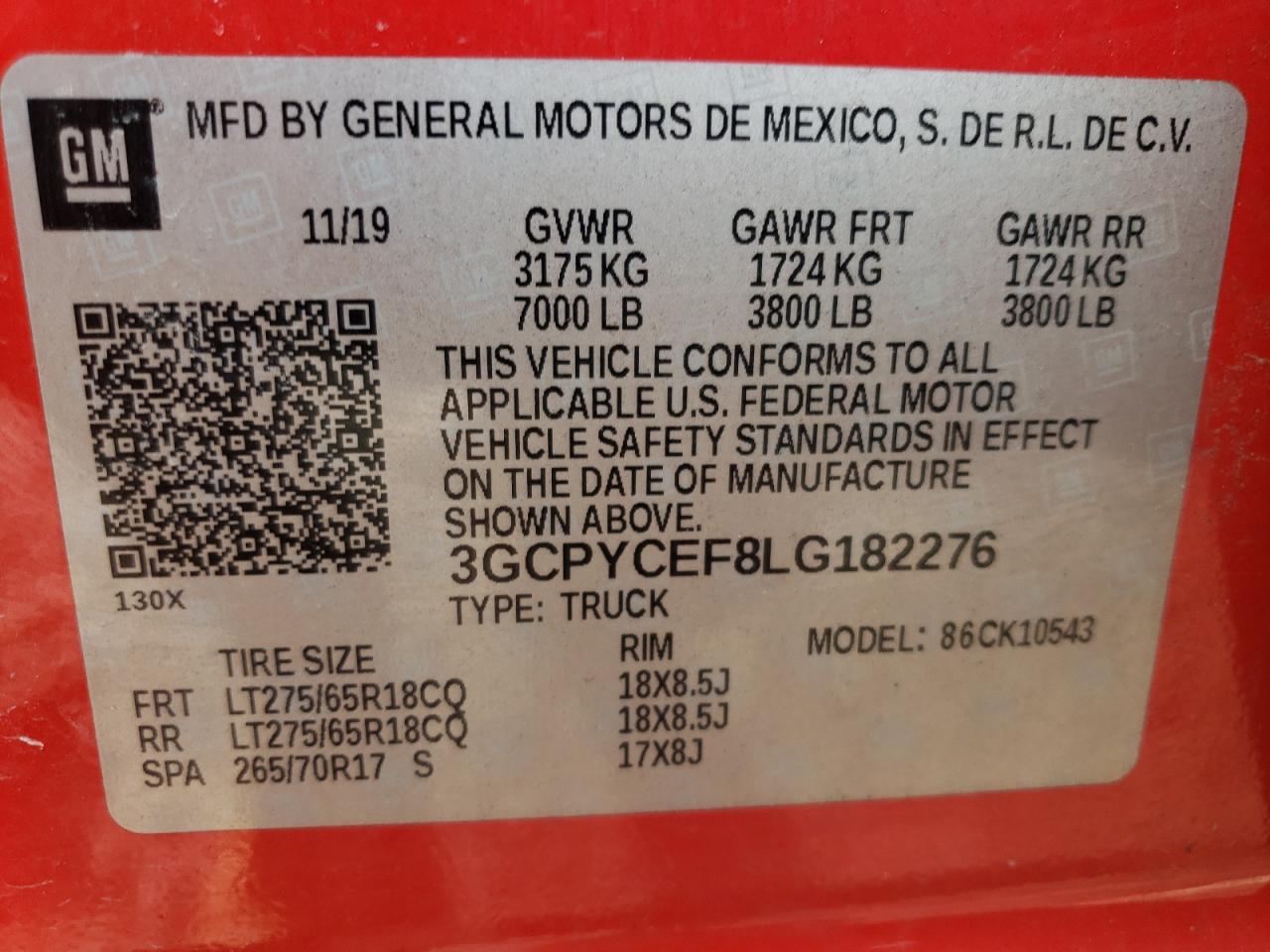 Photo 11 VIN: 3GCPYCEF8LG182276 - CHEVROLET SILVERADO 