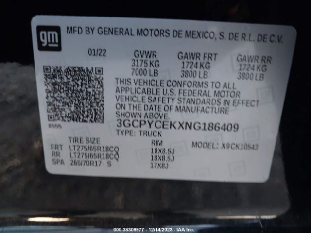 Photo 8 VIN: 3GCPYCEKXNG186409 - CHEVROLET SILVERADO LTD 