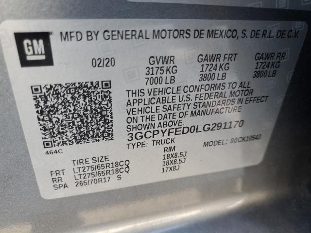 Photo 11 VIN: 3GCPYFED0LG291170 - CHEVROLET SILVERADO 