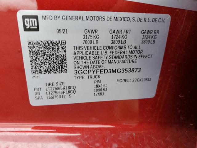 Photo 11 VIN: 3GCPYFED3MG353873 - CHEVROLET SILVERADO 