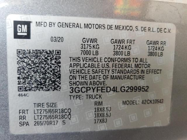 Photo 12 VIN: 3GCPYFED4LG299952 - CHEVROLET SILVERADO 