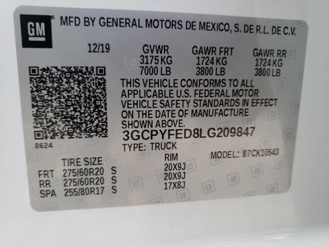 Photo 9 VIN: 3GCPYFED8LG209847 - CHEVROLET SILVERADO 