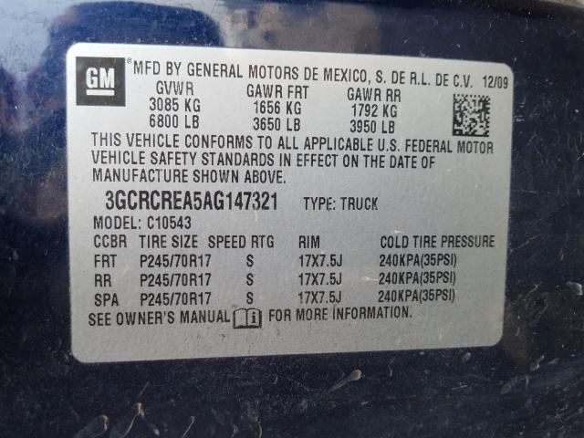 Photo 9 VIN: 3GCRCREA5AG147321 - CHEVROLET SILVERADO 