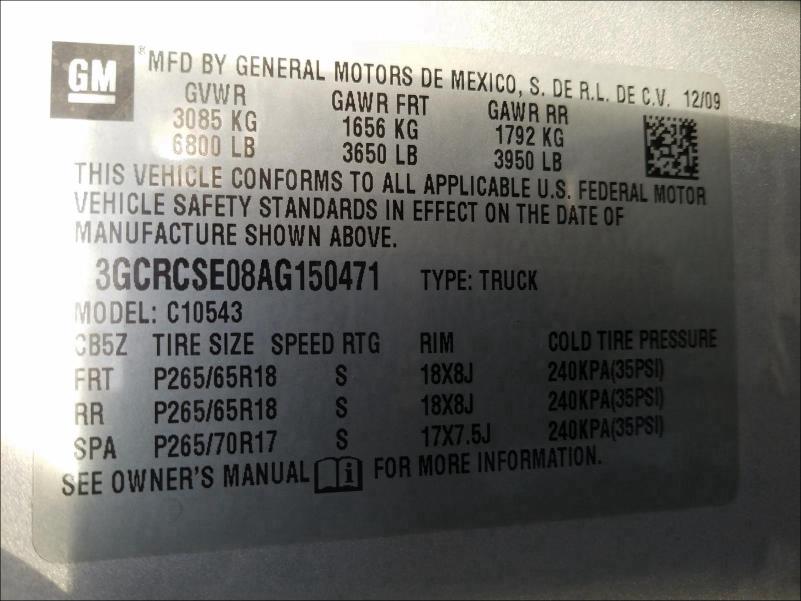 Photo 9 VIN: 3GCRCSE08AG150471 - CHEVROLET SILVERADO 