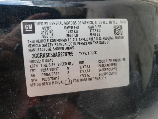 Photo 9 VIN: 3GCRKSE30AG278765 - CHEVROLET SILVERADO 