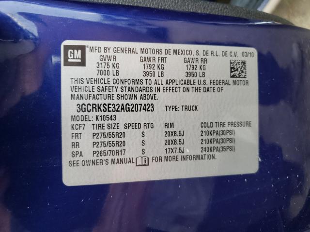 Photo 9 VIN: 3GCRKSE32AG207423 - CHEVROLET SILVERADO 