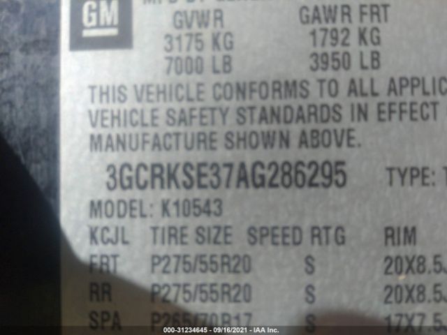 Photo 8 VIN: 3GCRKSE37AG286295 - CHEVROLET SILVERADO 1500 