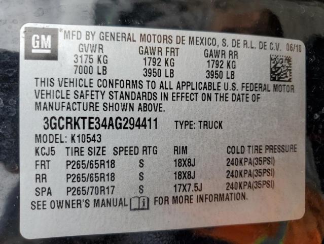 Photo 11 VIN: 3GCRKTE34AG294411 - CHEVROLET SILVERADO 