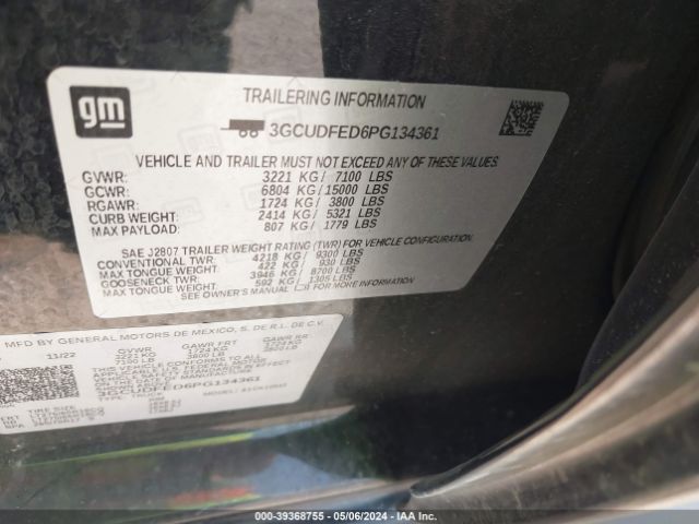 Photo 8 VIN: 3GCUDFED6PG134361 - CHEVROLET SILVERADO 1500 