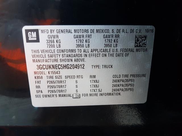 Photo 9 VIN: 3GCUKNEC5HG204912 - CHEVROLET SILVERADO 