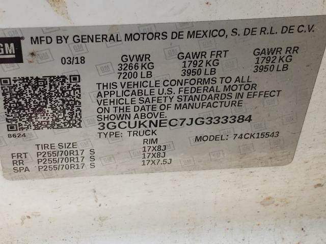 Photo 9 VIN: 3GCUKNEC7JG333384 - CHEVROLET SILVERADO 