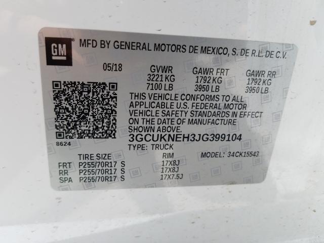 Photo 9 VIN: 3GCUKNEH3JG399104 - CHEVROLET SILVERADO 