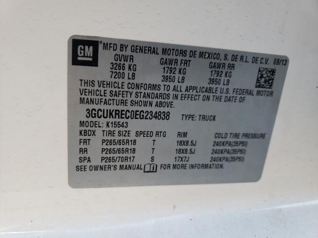 Photo 9 VIN: 3GCUKREC0EG234838 - CHEVROLET SILVERADO 