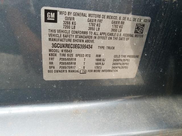 Photo 9 VIN: 3GCUKREC0EG399434 - CHEVROLET SILVERADO 