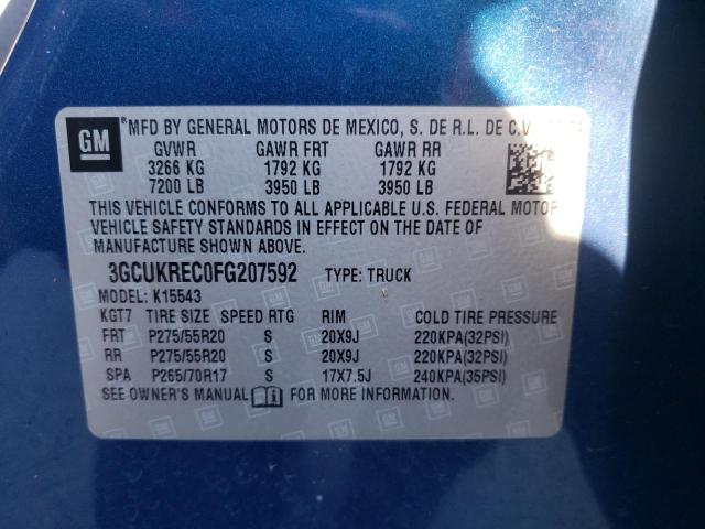 Photo 9 VIN: 3GCUKREC0FG207592 - CHEVROLET SILVERADO 