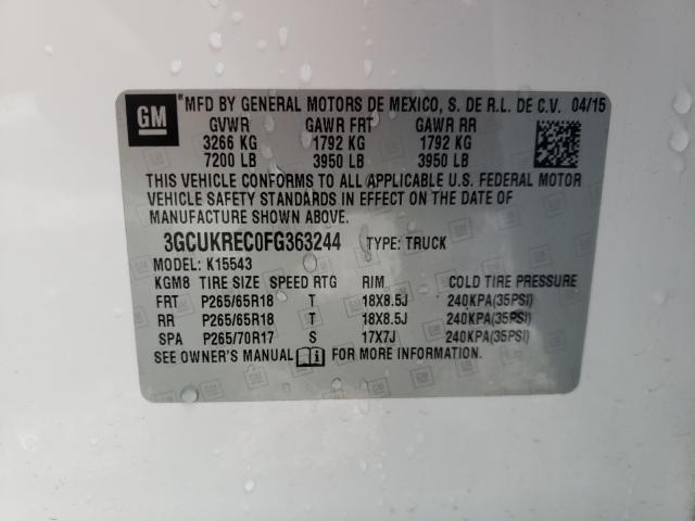 Photo 9 VIN: 3GCUKREC0FG363244 - CHEVROLET SILVERADO 