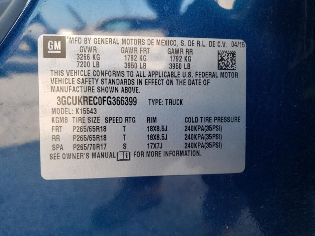 Photo 9 VIN: 3GCUKREC0FG366399 - CHEVROLET SILVERADO 