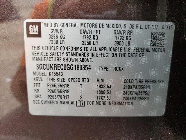 Photo 12 VIN: 3GCUKREC0GG189354 - CHEVROLET SILVERADO 