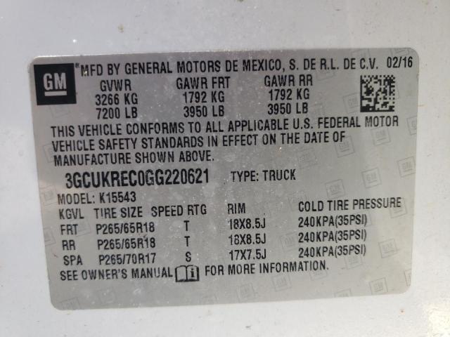 Photo 12 VIN: 3GCUKREC0GG220621 - CHEVROLET SILVERADO 