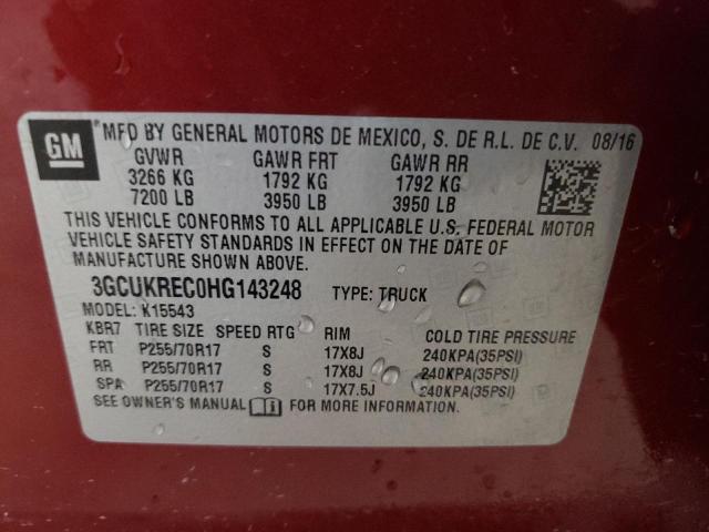 Photo 11 VIN: 3GCUKREC0HG143248 - CHEVROLET SILVERADO 