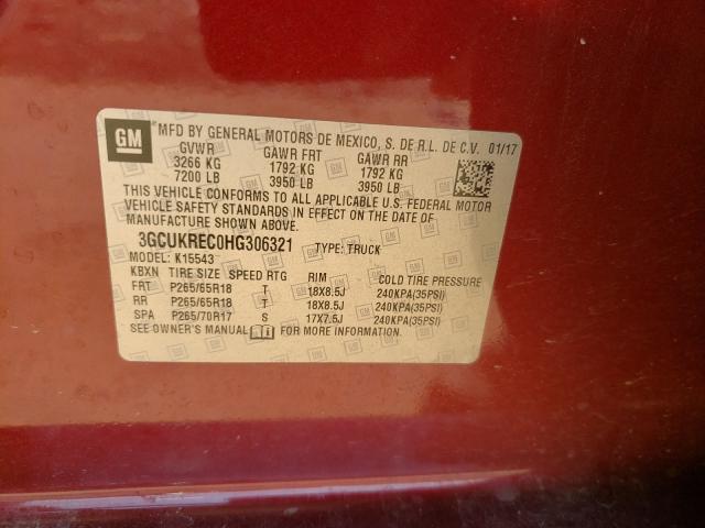 Photo 9 VIN: 3GCUKREC0HG306321 - CHEVROLET SILVERADO 