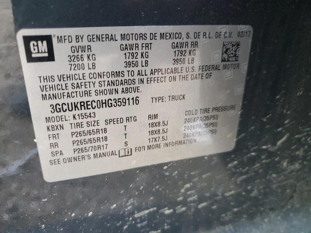 Photo 11 VIN: 3GCUKREC0HG359116 - CHEVROLET SILVERADO 