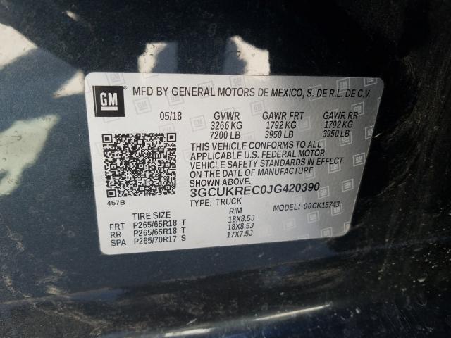 Photo 9 VIN: 3GCUKREC0JG420390 - CHEVROLET SILVERADO 