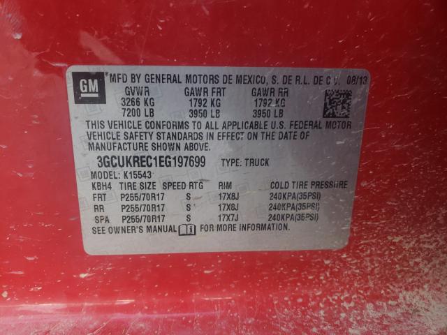 Photo 9 VIN: 3GCUKREC1EG197699 - CHEVROLET SILVERADO 