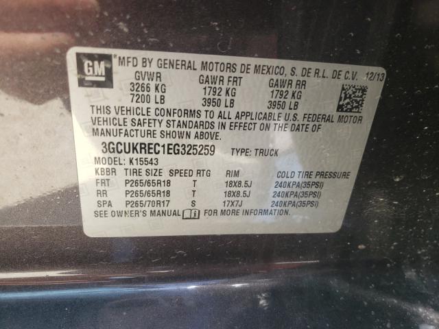 Photo 9 VIN: 3GCUKREC1EG325259 - CHEVROLET SILVERADO 