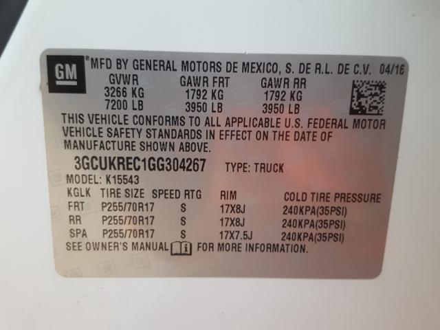 Photo 9 VIN: 3GCUKREC1GG304267 - CHEVROLET SILVERADO 