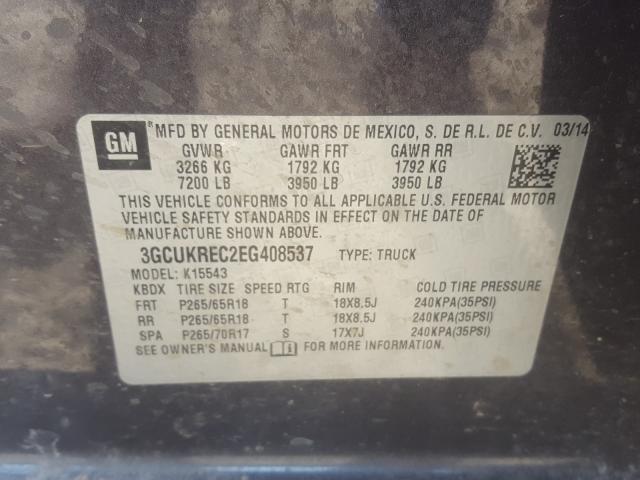 Photo 9 VIN: 3GCUKREC2EG408537 - CHEVROLET SILVERADO 