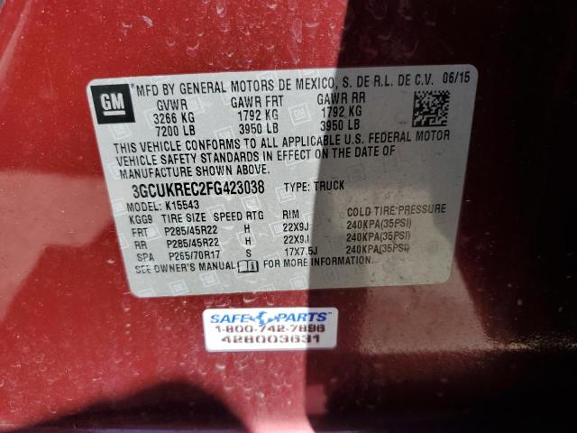 Photo 12 VIN: 3GCUKREC2FG423038 - CHEVROLET SILVERADO 