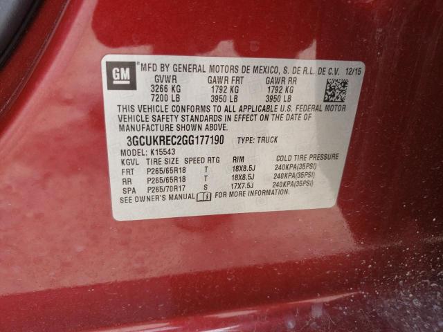 Photo 11 VIN: 3GCUKREC2GG177190 - CHEVROLET SILVERADO 