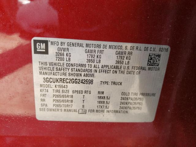 Photo 12 VIN: 3GCUKREC2GG242698 - CHEVROLET SILVERADO 