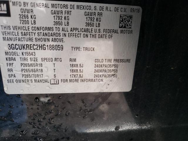 Photo 9 VIN: 3GCUKREC2HG188059 - CHEVROLET SILVERADO 