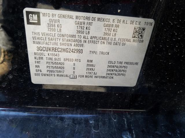 Photo 9 VIN: 3GCUKREC2HG242993 - CHEVROLET SILVERADO 