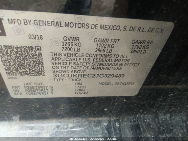 Photo 8 VIN: 3GCUKREC2JG329489 - CHEVROLET SILVERADO 1500 