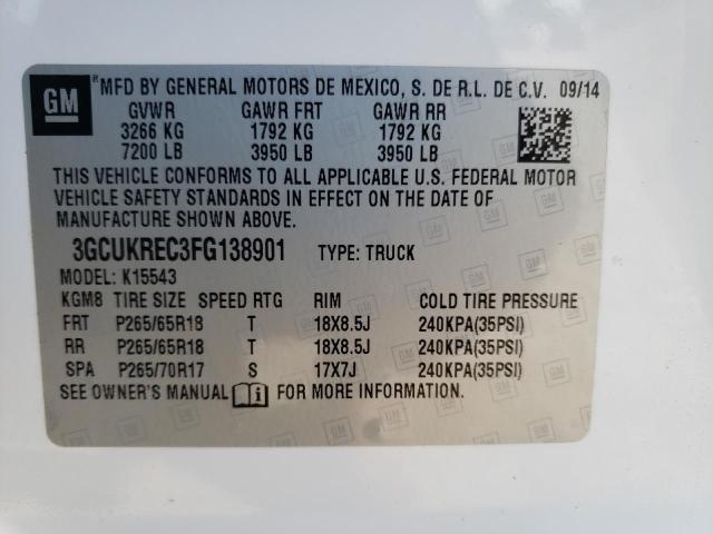 Photo 9 VIN: 3GCUKREC3FG138901 - CHEVROLET SILVERADO 