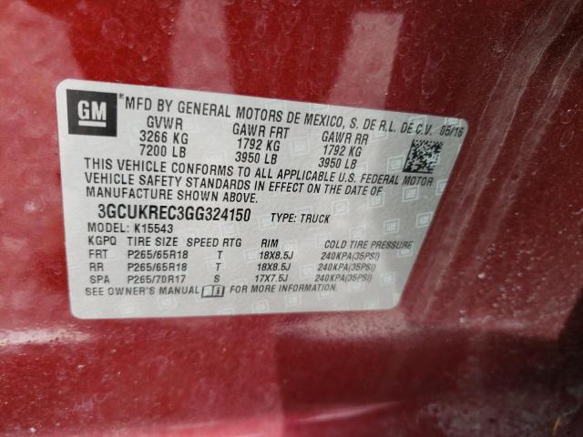 Photo 11 VIN: 3GCUKREC3GG324150 - CHEVROLET SILVERADO 