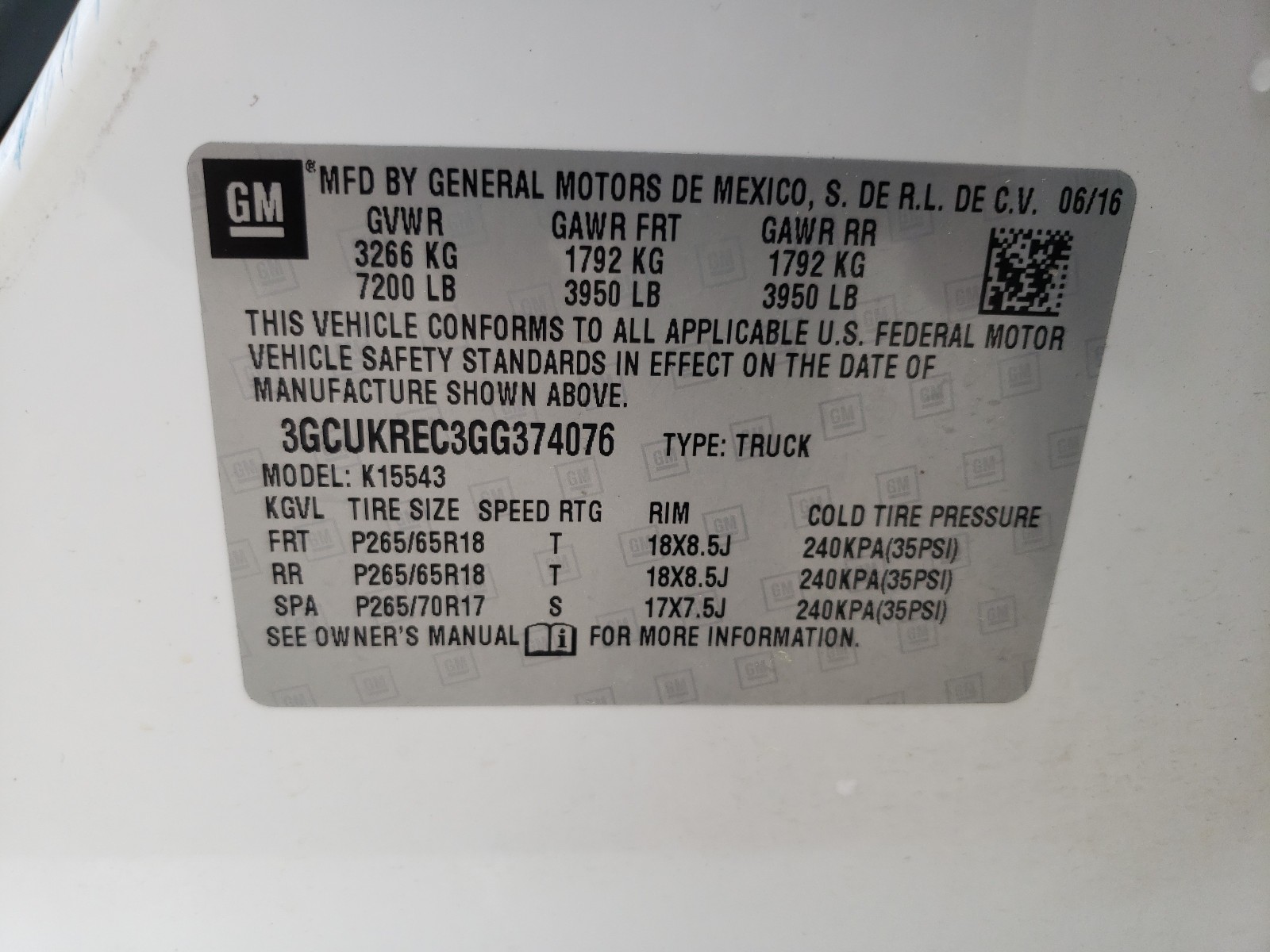 Photo 9 VIN: 3GCUKREC3GG374076 - CHEVROLET SILVERADO 