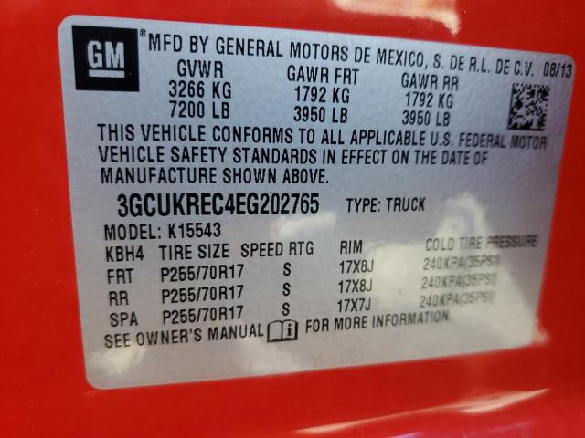 Photo 12 VIN: 3GCUKREC4EG202765 - CHEVROLET SILVERADO 