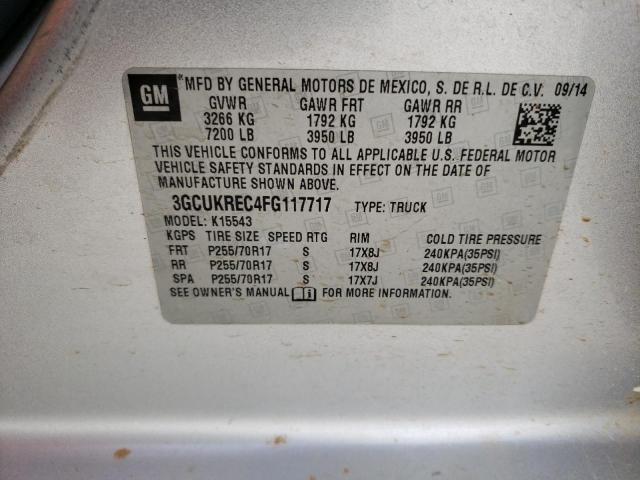 Photo 11 VIN: 3GCUKREC4FG117717 - CHEVROLET SILVERADO 